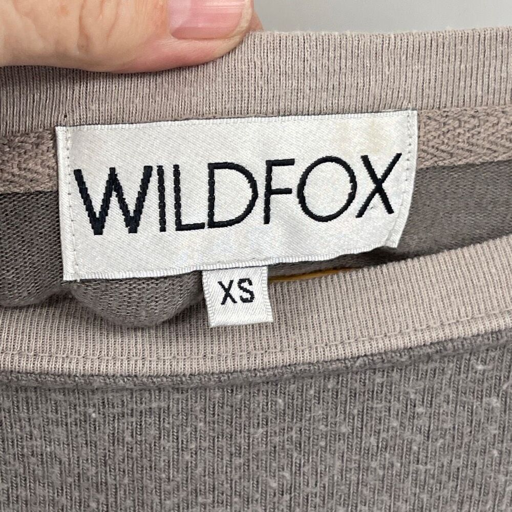 Wild Fox Gray Feather Graphic Print Oversized Pullover Sweatshirt Size XS - Picture 4 of 7